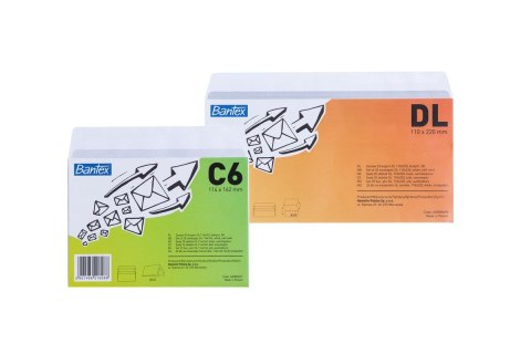 Koperta C6 SK biała Bantex (400085697) 25 sztuk