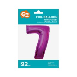 Balon foliowy Godan cyfra 7 różowa 85 cm 45cal (FG-C85r7)