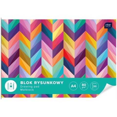 Blok rysunkowy Interdruk A4 biały 80g 20k [mm:] 210x297 (BLR)