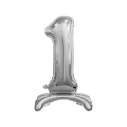 Balon foliowy Beauty&Charm cyfra stojąca srebrna Godan (BC-ASS1)