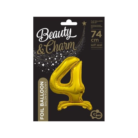Balon gumowy Beauty&Charm cyfra stojąca złota złota Godan (BC-ASZ4)
