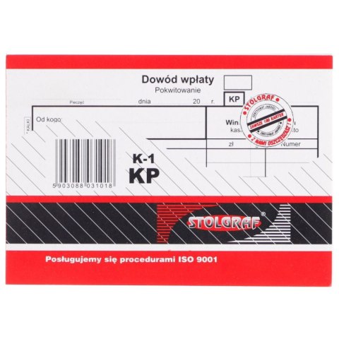 Druk samokopiujący A6 KP dowód wpłaty 100k. Stolgraf (K1)