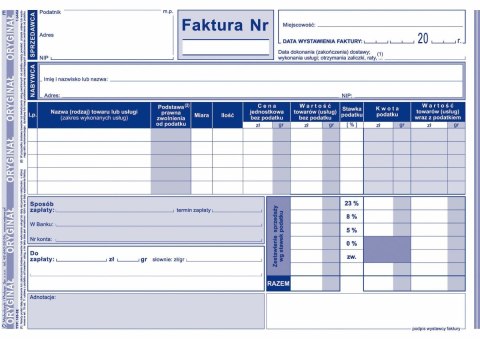 Druk samokopiujący A5 Faktura VAT 80k. Michalczyk i Prokop (103-3E)