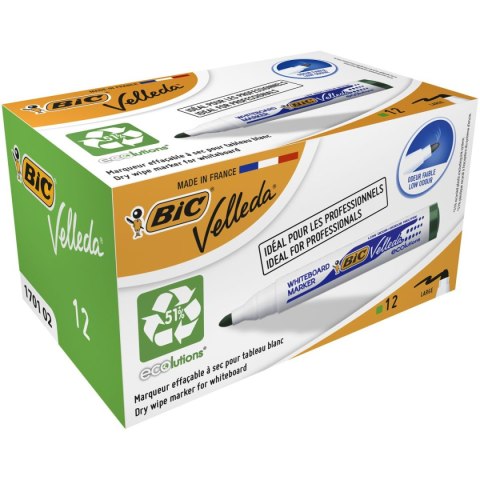 Marker suchościeralny Velleda Ecolutions 1701 zielony 1,5mm okrągła końcówka Bic (904940)
