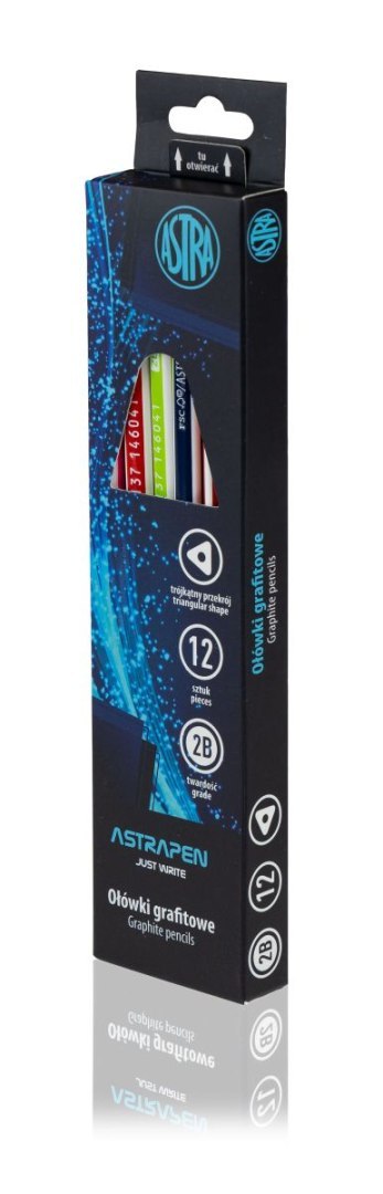 Ołówek czarne drewno 2B Astra