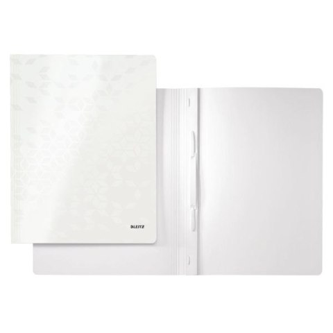 Skoroszyt A4 WOW biały perłowy karton 80g Leitz (30010001)