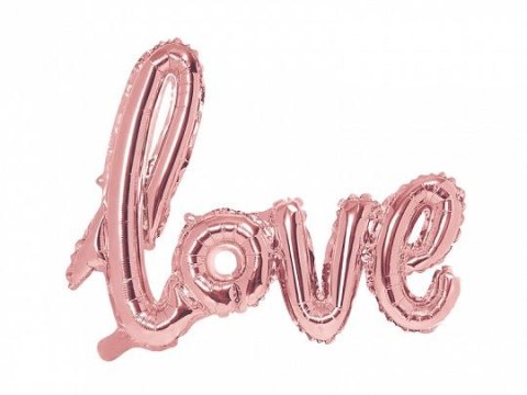 Balon foliowy Love, różowe złoto, 73x59cm 23,5cal Partydeco (FB15M-019R)