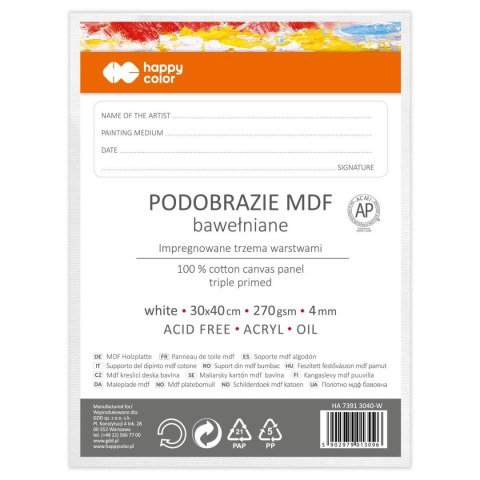 Podobrazie [mm:] 300x400 Happy Color (HA 7391 3040-W)