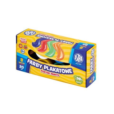 Farby plakatowe kolor: mix 20ml 8 kolor. Astra (301123041)
