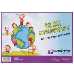 Blok rysunkowy Wektor A4 biały 80g 20k [mm:] 210x297