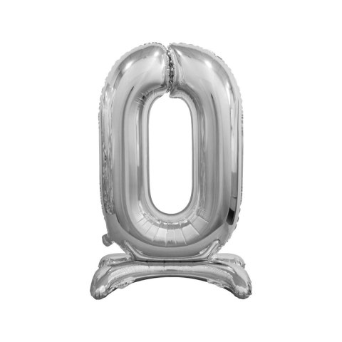 Balon gumowy Beauty&Charm cyfra stojąca srebrna srebrna 750mm 30cal Godan (BC-ASSO)