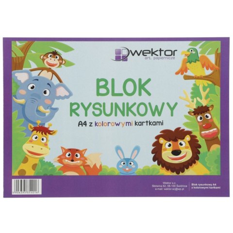 Blok rysunkowy kolor A4 mix 80g 20k Wektor