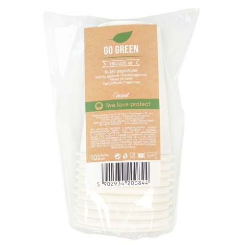 Kubek jednorazowy papierowy 10 szt. papier 200ml Arpex (KG0844)