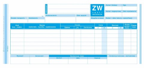 Druk samokopiujący 1/3 A4 ZW zwrot materiałów 80k. Michalczyk i Prokop (353-8)