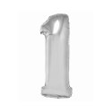 Balon foliowy Smart cyfra 1 srebrna 76cm Godan (CH-SSR1)