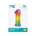 Balon foliowy Smart cyfra 1 tęcza 76cm Godan (CH-STC1)